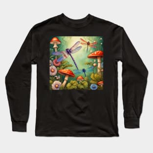 Mystical Garden II Dragonfly Utopia Long Sleeve T-Shirt